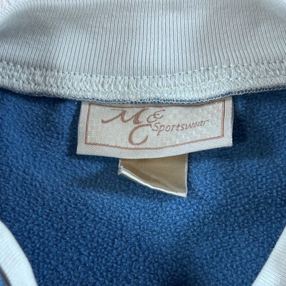 VTG 90's Blue Crewneck Cat Lover Sweatshirt Cottage Core Nostalgic - Picture 4 of 4